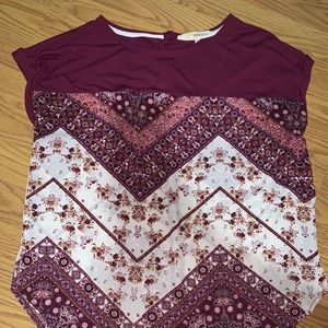 Rewind Juniors Maroon Shirt with Designs